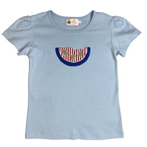 Lily Pads Girls Light Blue Watermelon Slice Embroidered TShirt Size 8